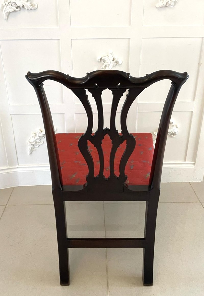 Set of 12 Antique Victorian Quality Carved Mahogany Dining Chairs - Image 3